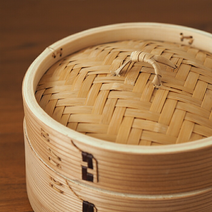 かごや　杉　中華せいろ　18cm　2段　ステンレス鍋付セット