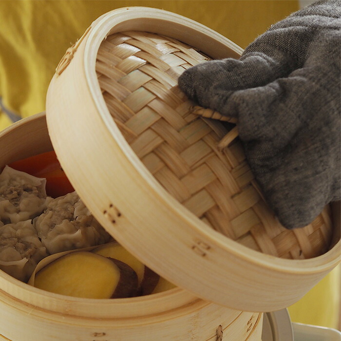 かごや　竹　中華せいろ　21cm　蓋
