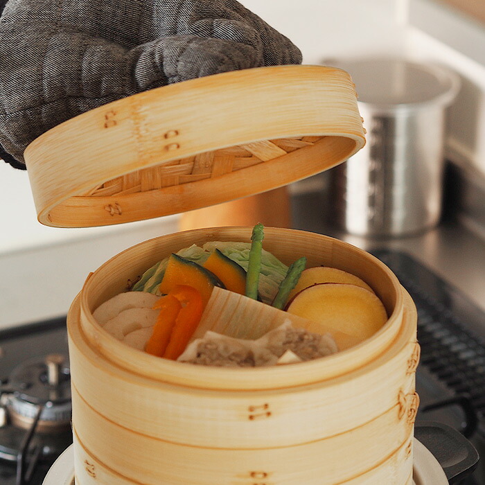 かごや　竹　中華せいろ　18cm　本体