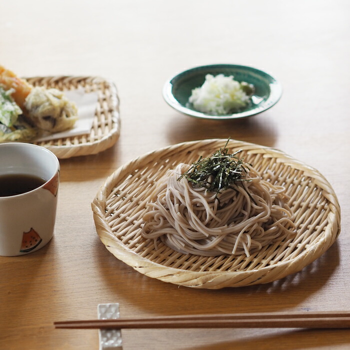 かごや　特選　丸盆ざる　21cm