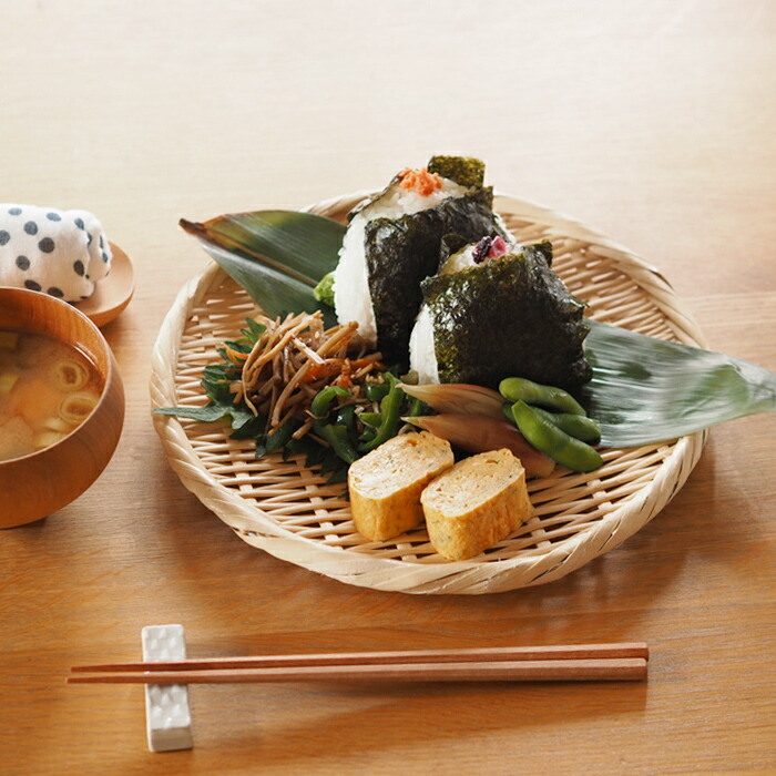 かごや　特選　丸盆ざる　24cm