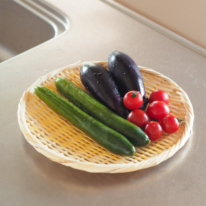 かごや　特選　丸盆ざる　27cm