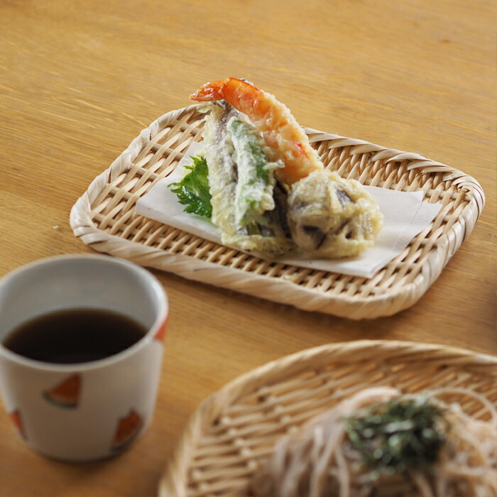 かごや　特選　角盆ざる　15×21cm