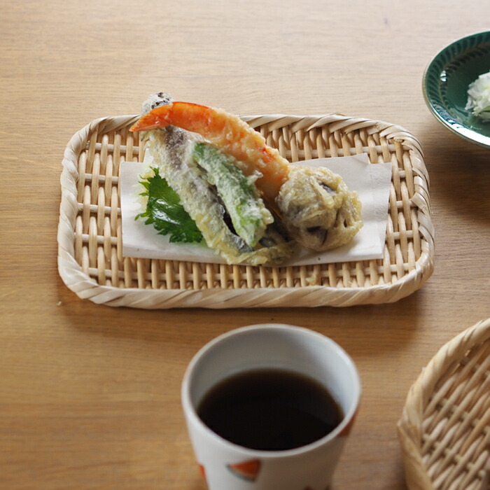 かごや　特選　角盆ざる　15×21cm