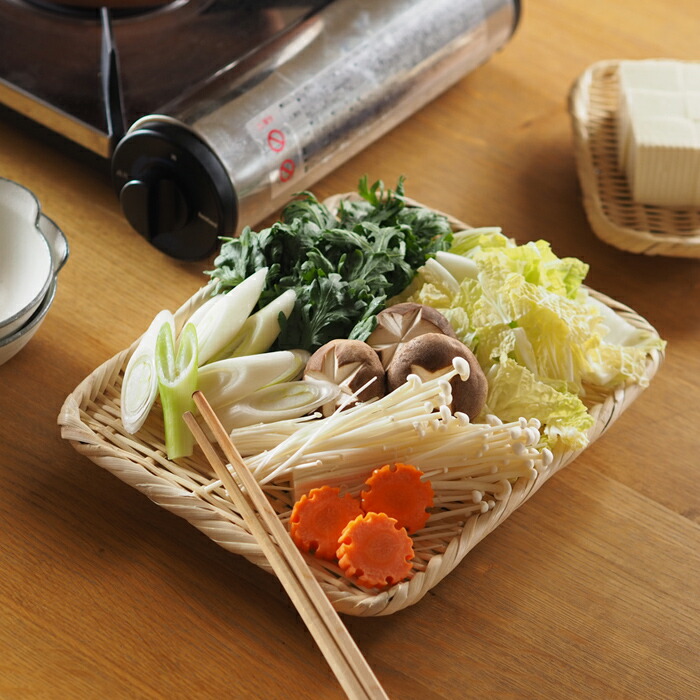 かごや　特選　角盆ざる　21×27cm