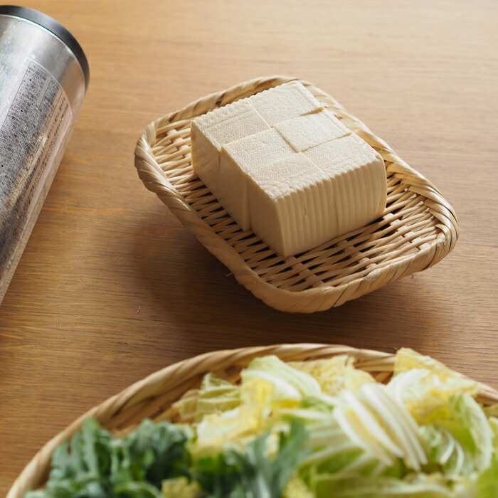 かごや　特選　角盆ざる　12×18cm