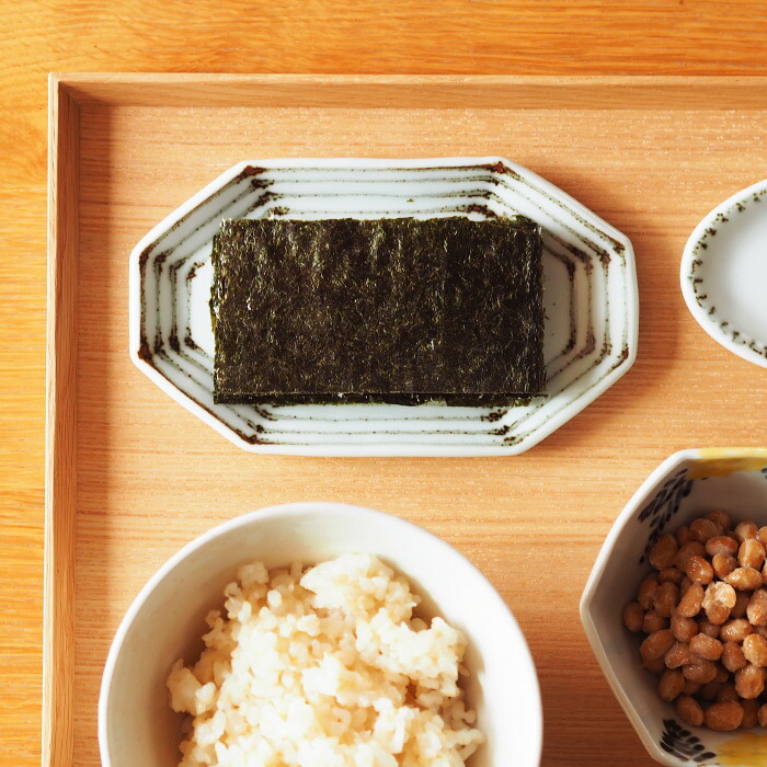 日下華子　色絵　鉄線　八角プレート小