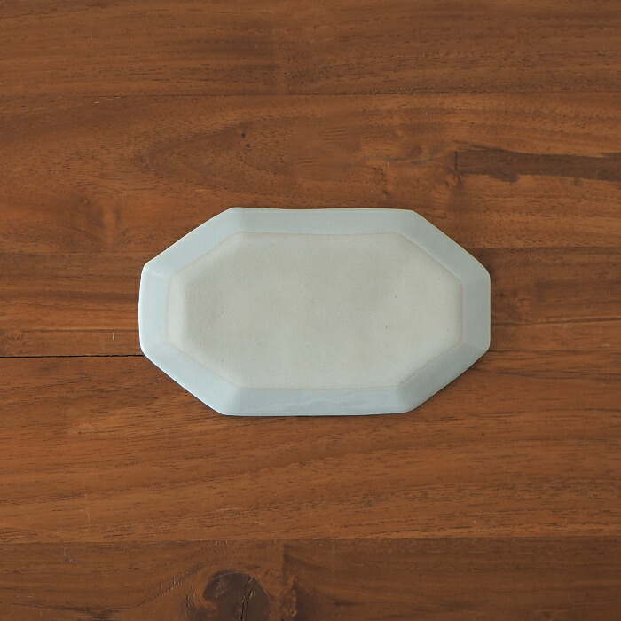 日下華子　色絵　鉄線　八角プレート小