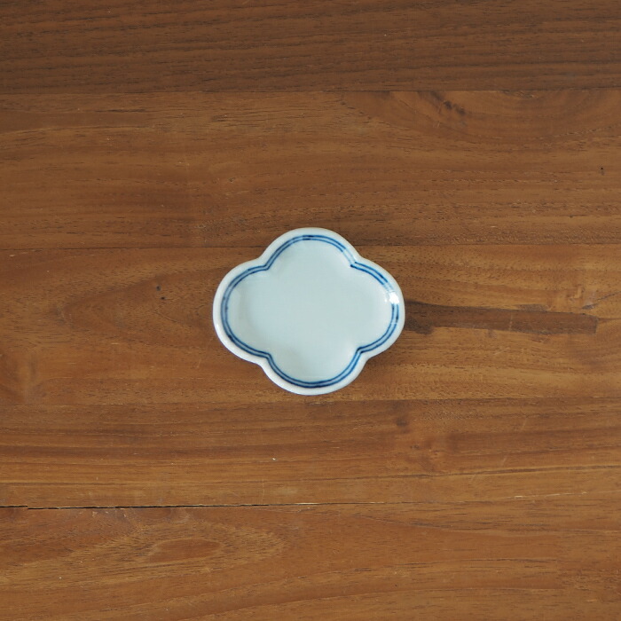 日下華子　色絵　二本線　もっこ豆皿