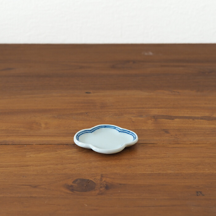 日下華子　色絵　二本線　もっこ豆皿