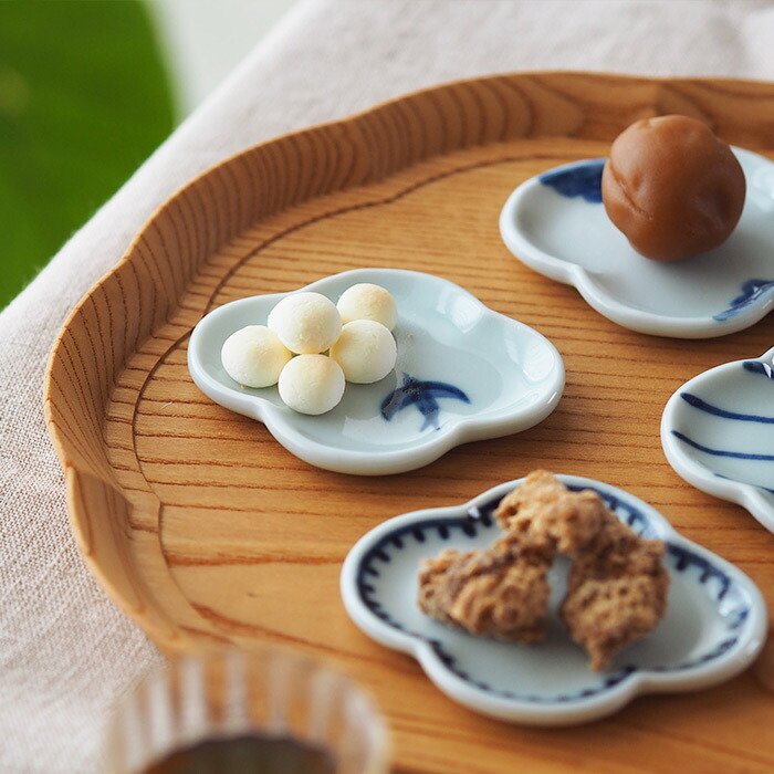 日下華子　色絵　つばめ　もっこ豆皿