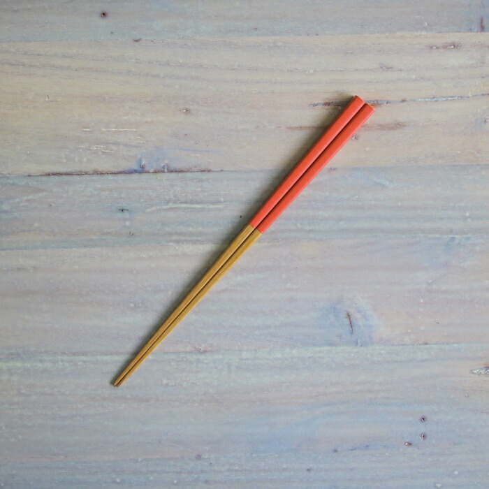 公長齋小菅　うるう箸　コーラルレッド　23cm　