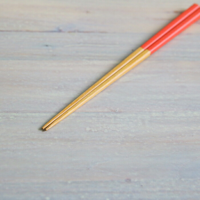 公長齋小菅　うるう箸　コーラルレッド　23cm　
