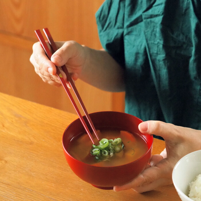 公長齋小菅　円窓箸　レッド