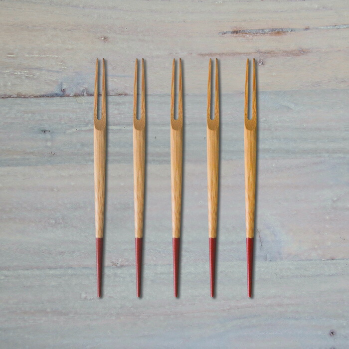 公長齋小菅　白鷺フォークセット　レッド