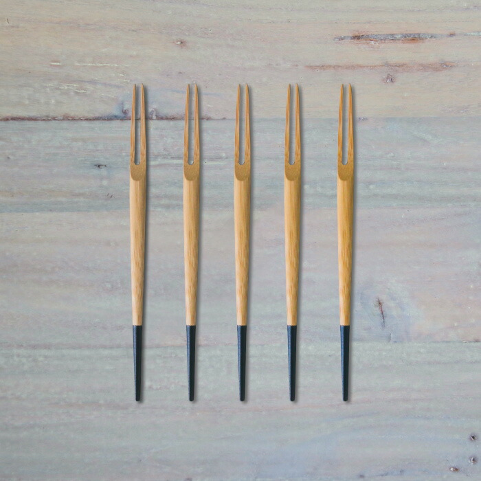 公長齋小菅　白鷺フォークセット　ブラック