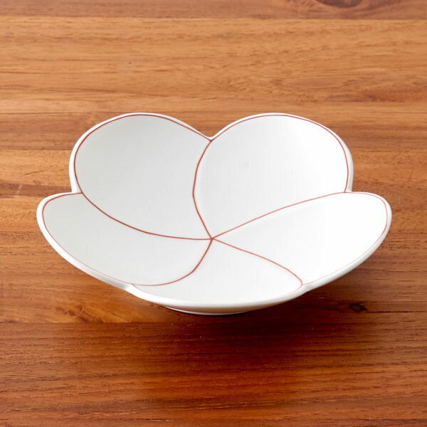 幸楽窯　錦　銀彩　捻り梅形　銘々皿　