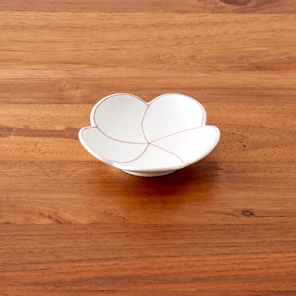 幸楽窯　錦　銀彩　捻り梅形　小皿　