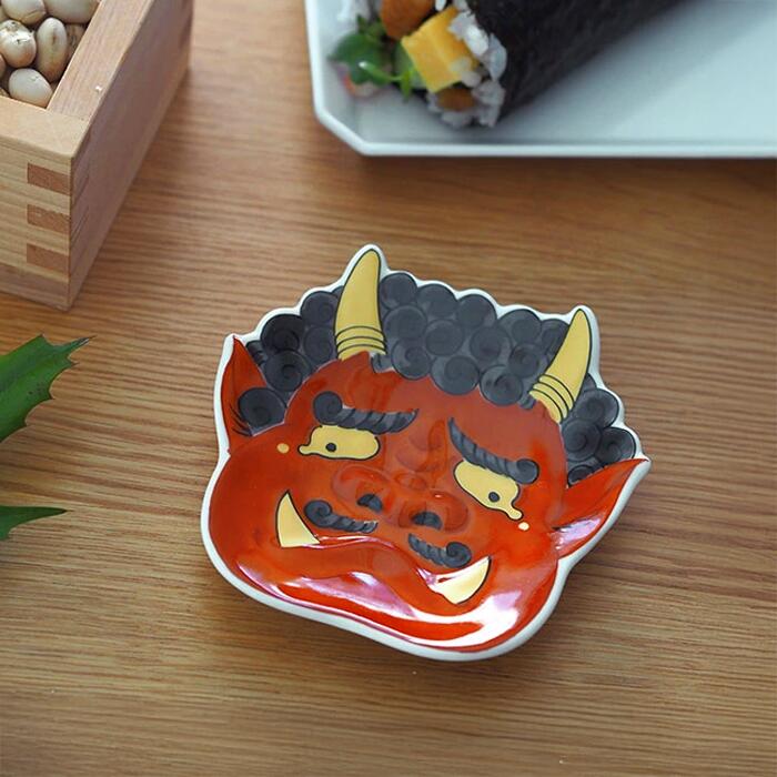 幸楽窯　錦　泣いた赤鬼　小銘々皿
