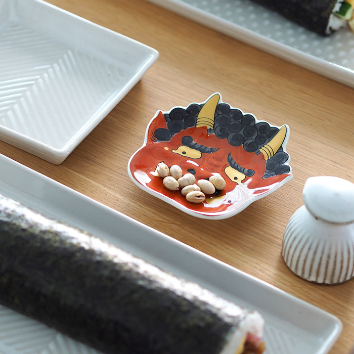 幸楽窯　錦　泣いた赤鬼　小銘々皿