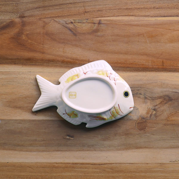 幸楽窯　錦　金叩　鯛形　銘々皿　