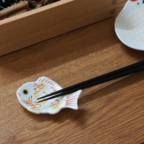 幸楽窯　錦　金叩　鯛形　箸置　□