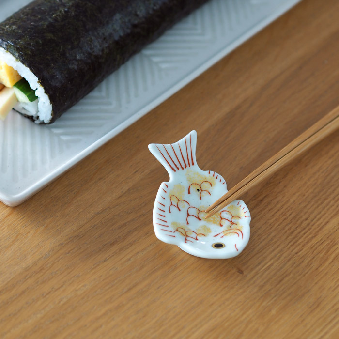 幸楽窯　錦　金叩　鯛形　箸置　□