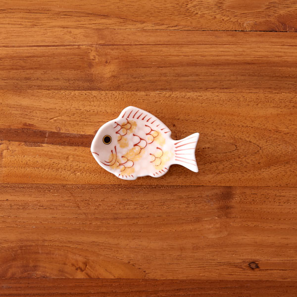 幸楽窯　錦　薄桜　金叩　鯛形　箸置