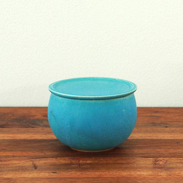飯高幸作　フタック　蓋物　丸　L　ブルー　/　kousha ceramic works