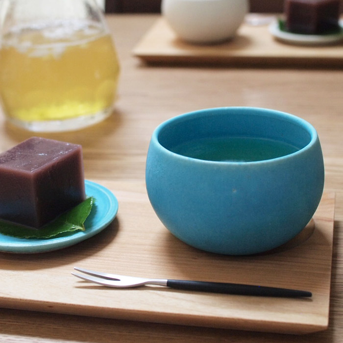 飯高幸作　フタック　蓋物　丸　L　ブルー　/　kousha ceramic works