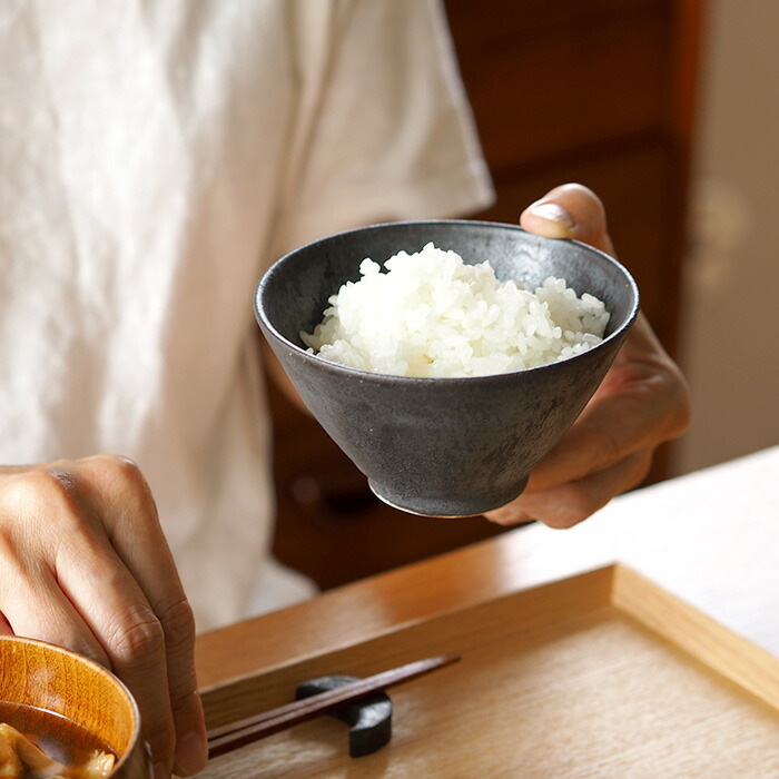 飯高幸作　飯碗　大　刷毛黒 　/　 kousha ceramic works