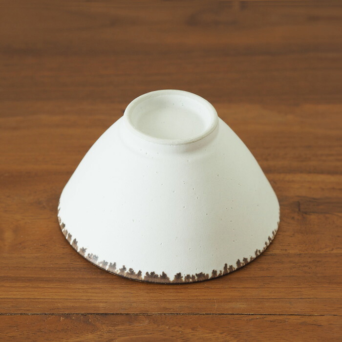 飯高幸作　飯碗　大　白フチ茶 　/　 kousha ceramic works