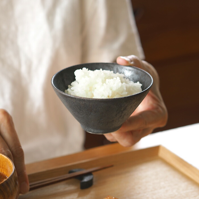 飯高幸作　飯碗　小　刷毛黒 　/　 kousha ceramic works