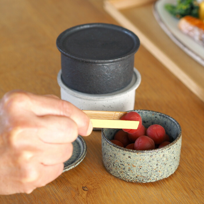 飯高幸作　蓋物　グリーングレー