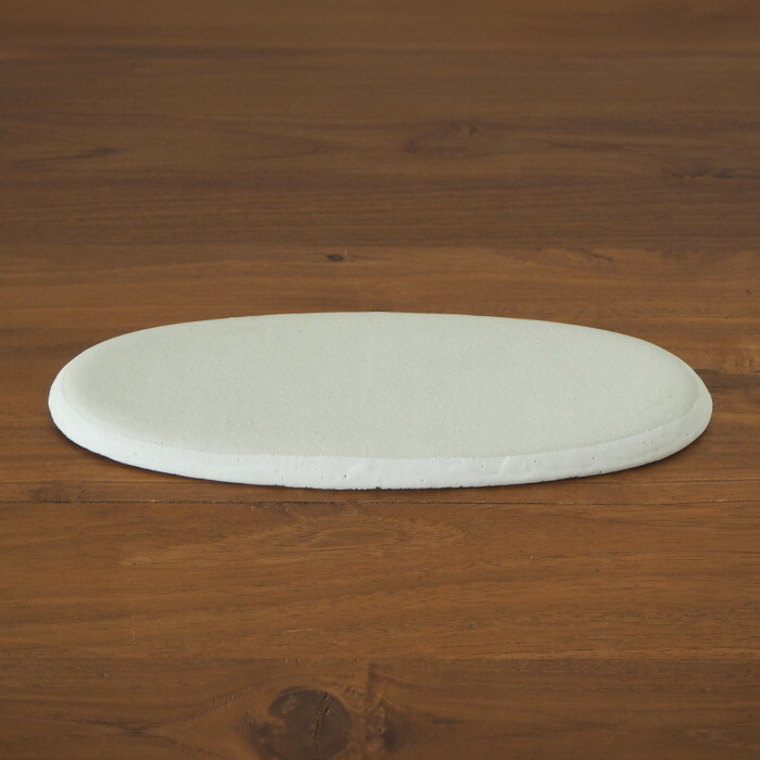 飯高幸作　オーバル皿　白フチ茶 　/　 kousha ceramic works