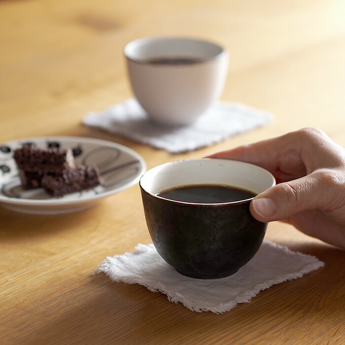 飯高幸作　湯のみ　刷毛黒 　/　 kousha ceramic works