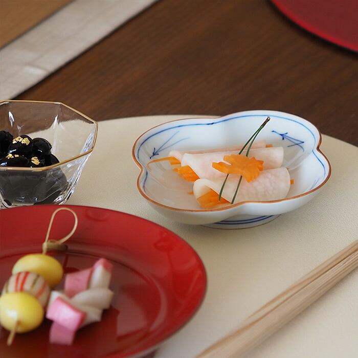 洸琳窯　松葉　木甲皿　小