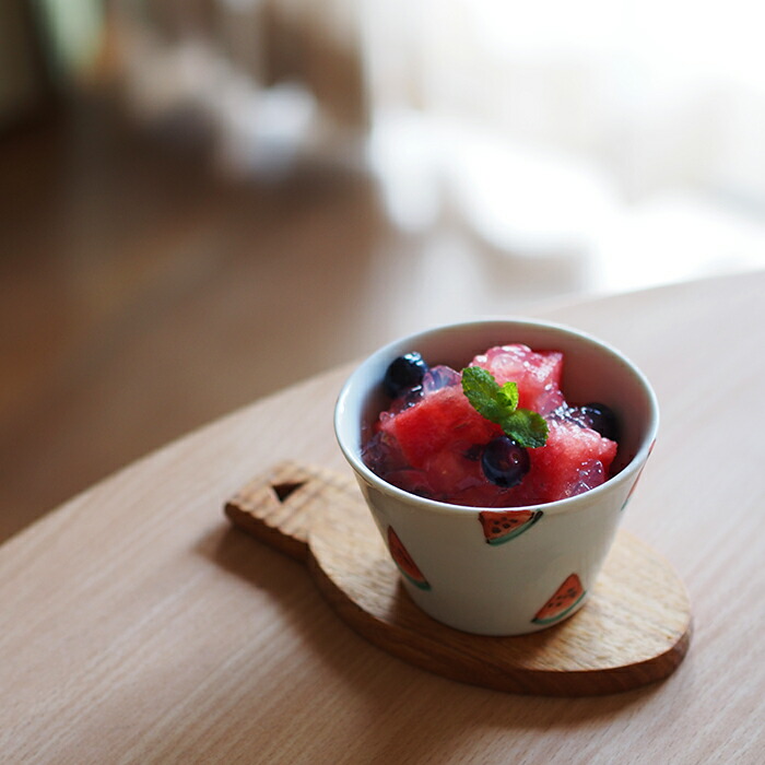 堀畑蘭　色絵スイカ　蕎麦猪口