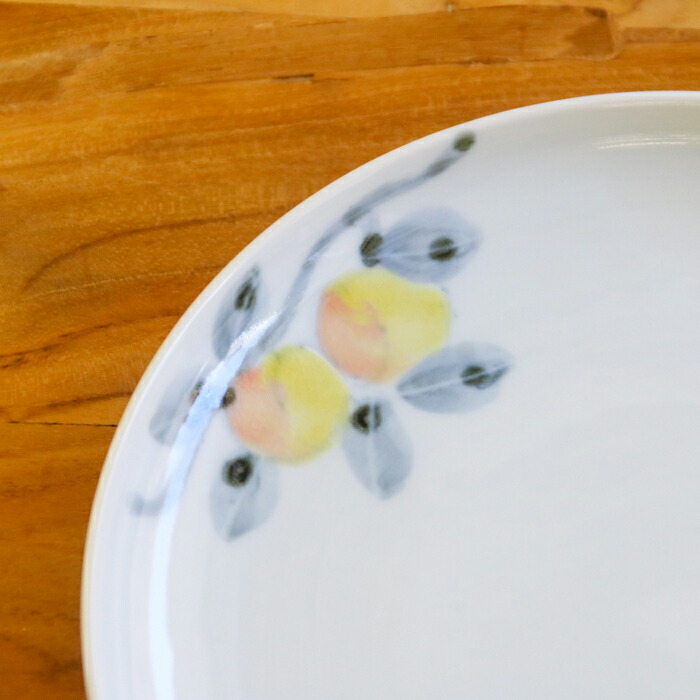 【生産終了アイテム】堀畑蘭　色絵桃の木　6寸皿