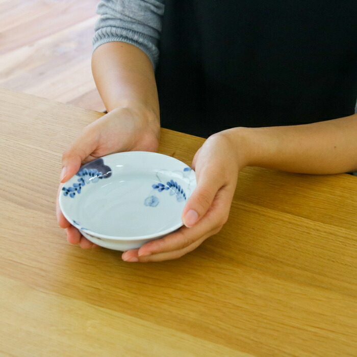 ★堀畑蘭　色絵泰山木　4寸鉢