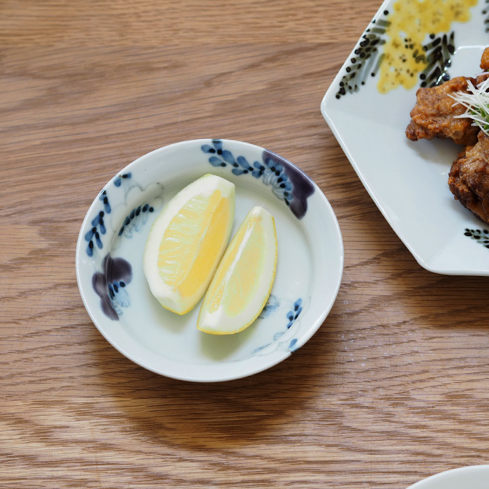 ★堀畑蘭　色絵泰山木　4寸鉢