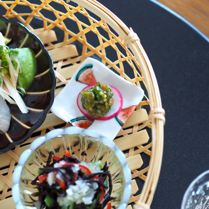 【4個セット】堀畑蘭　色絵スイカ　箸置き