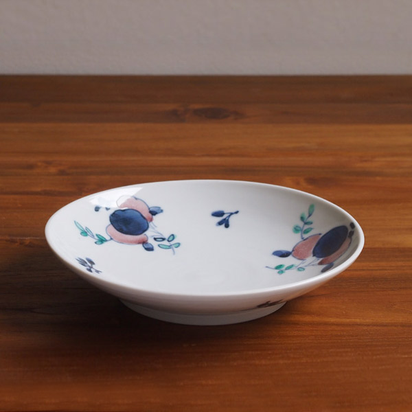 九谷青窯　高原真由美　色絵花束　6寸皿