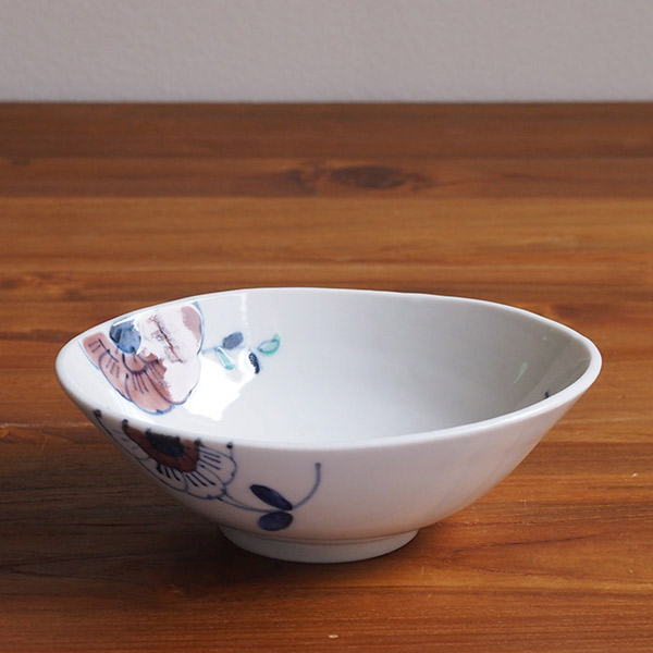 九谷青窯　高原真由美　色絵ビオラ　楕円鉢