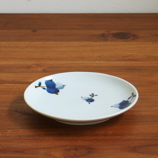 九谷青窯　高原真由美　呉須鉄果実　4.5寸皿