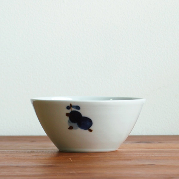 九谷青窯　高原真由美　呉須鉄果実　4寸深鉢