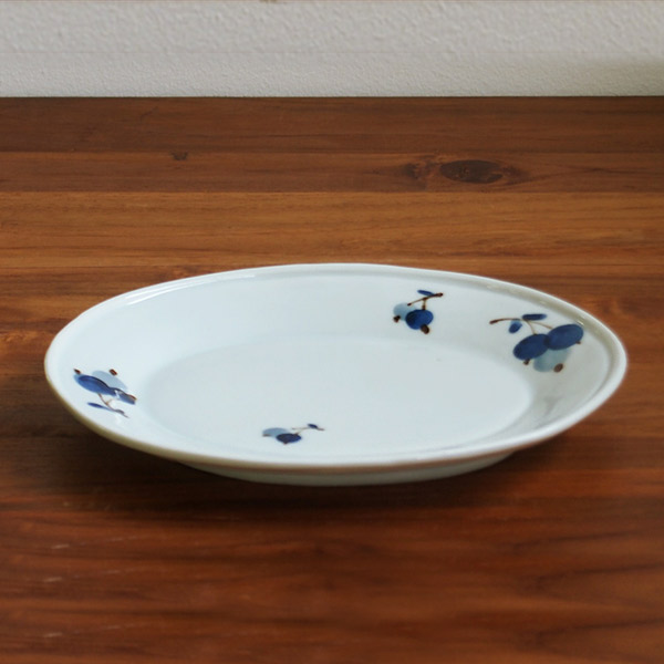 九谷青窯　高原真由美　呉須鉄果実　楕円皿