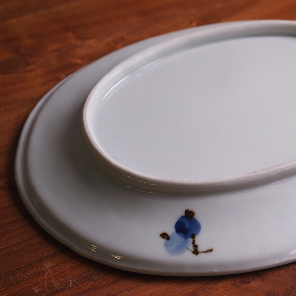 九谷青窯　高原真由美　呉須鉄果実　楕円皿