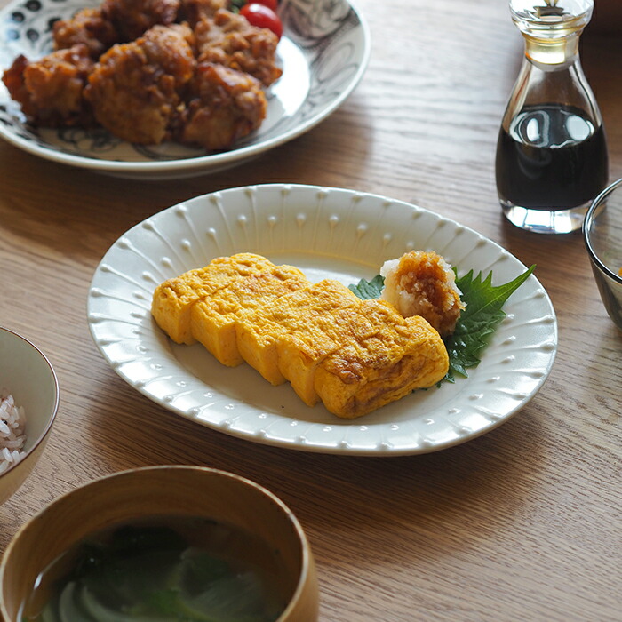 九谷青窯　高原真由美　白磁いっちん雫　楕円皿