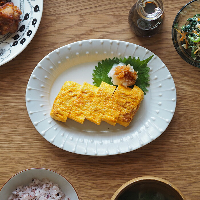 九谷青窯　高原真由美　白磁いっちん雫　楕円皿